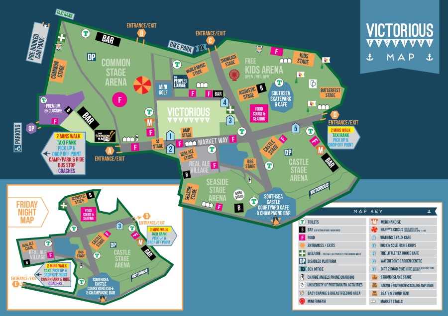 Areas to explore at Victorious Festival